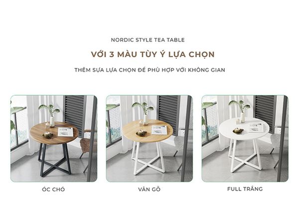 Bàn Trà Chân Sắt Mặt Phủ PVC - GM85