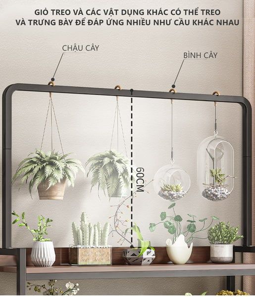 Kệ Cây 3-4 Tầng Gỗ MDF 15 Ly Đa Năng Màu Óc Chó - Nội Thất IGA - GM124