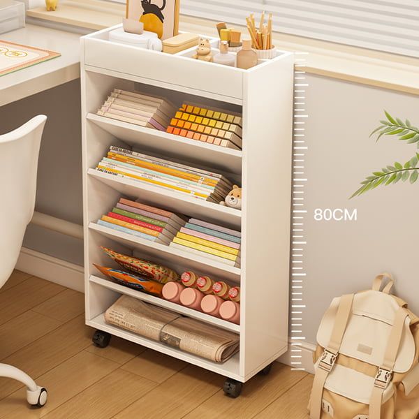 Kệ Sách Gỗ Ngăn Chéo Tích Hợp Bánh Xe Chắc Chắn - Nội Thất IGA - GP189