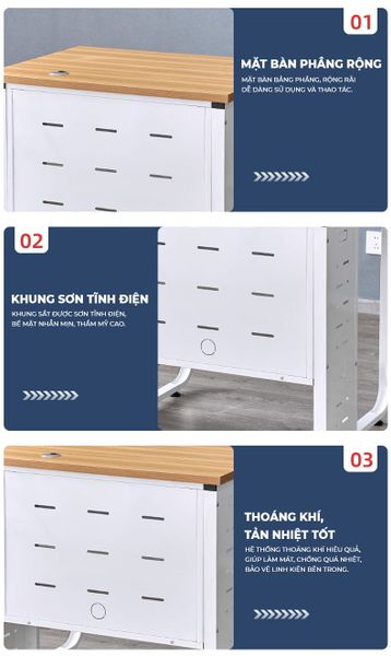 Bàn làm việc có tấm chắn mặt bền đẹp, nhỏ gọn - GM225