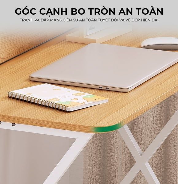 Bàn Làm Việc Khung Trắng Vân Gỗ - GM210.13