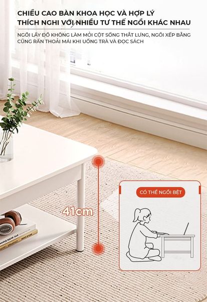 Bàn Trà Cafe 2 Tầng Tiện Lợi Gỗ MDF Cao Cấp GAPI - GM137