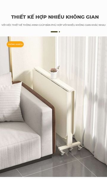 Bàn ăn thông minh gấp gọn full trắng GM194