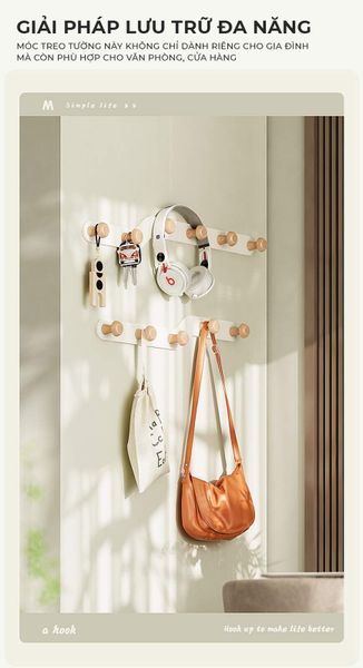 [Giảm giá 60%] Móc Treo Quần Áo Tường Nút Gỗ Tròn - GM180