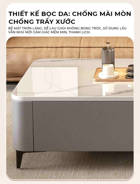 Bàn Trà Sofa Vân Đá Sang Trọng Hiện Đại - GP379