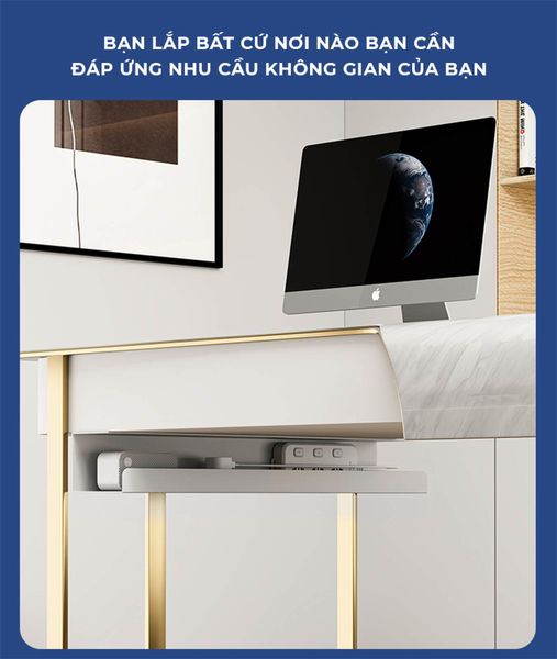 Khay Đi Dây Điện Gầm Bàn Làm Việc Tiện Ích - GM176