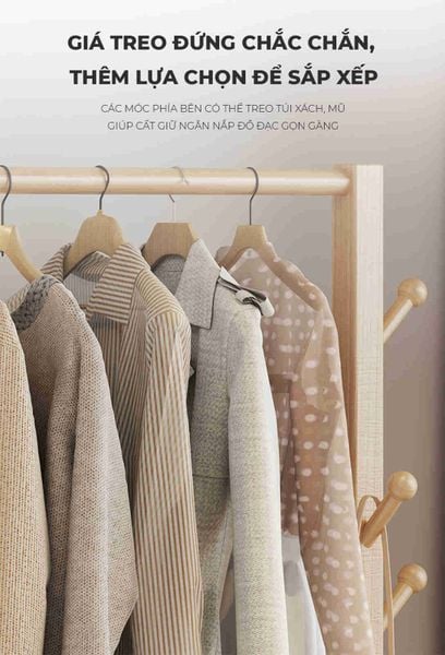 Giá treo quần áo có bánh xe kết hợp gương - GP371