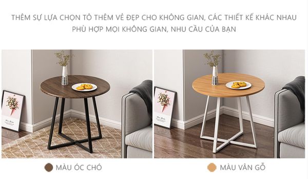 Bàn Trà Chân Sắt Mặt Phủ PVC - GM85