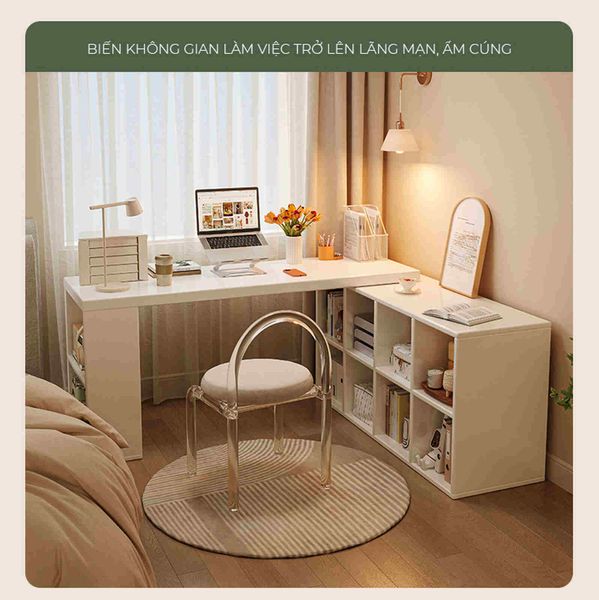 Bàn Làm Việc Đa Năng Tích Hợp Tủ Đựng Đồ Kèm Kệ Sách Hiện Đại - GP368