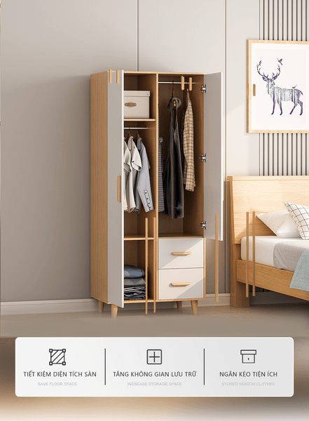 Tủ Quần Áo Thông Minh Gỗ MDF Đa Năng, Hiện Đại GAPI - GP264