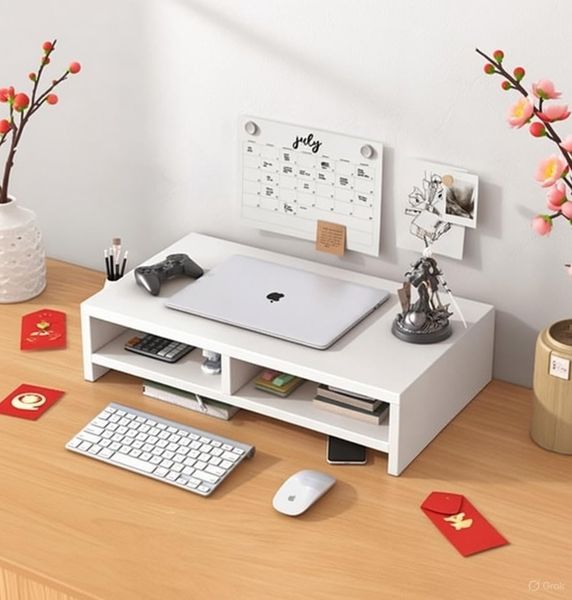 Kệ PC để bàn trắng - GA25