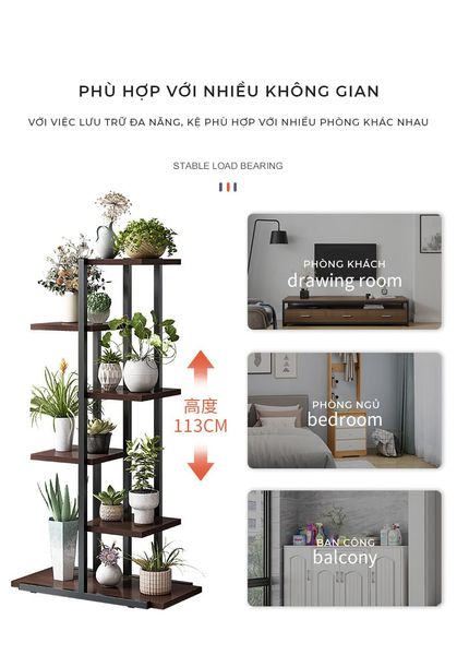 Kệ Để Chậu Cây Khung Gỗ MDF GAPI - GM159