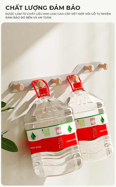 [Giảm giá 60%] Móc Treo Quần Áo Tường Nút Gỗ Tròn - GM180