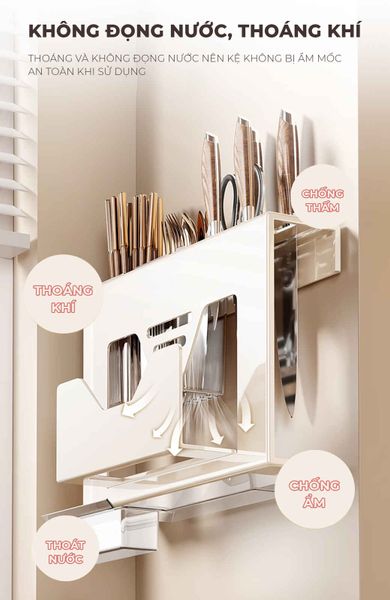 Giá để dao đa năng gắn tường không khoan - GM203