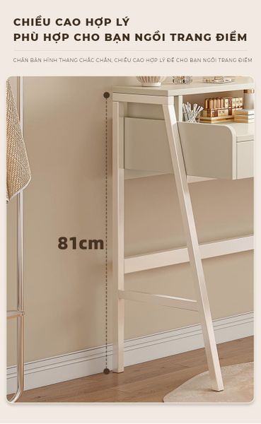 Bàn Trang Điểm Kèm Gương Led Phong Cách Hiện Đại Gỗ MDF Cao Cấp GAPI - GM175