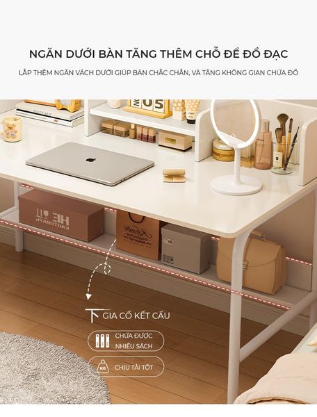 [Giảm giá 60%] Bàn Làm Việc Tích Hợp Kệ Sách Thông Minh Gỗ MDF GAPI - GM161