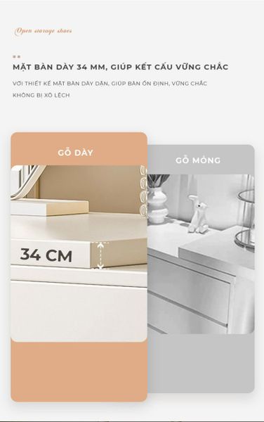 Bàn Trang Điểm Kèm Tủ Đựng Đồ GAPI - GP325 (KHÔNG KÈM GƯƠNG)