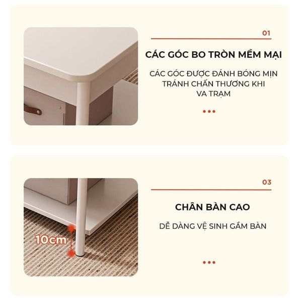 Bàn Trà Cafe 2 Tầng Tiện Lợi Gỗ MDF Cao Cấp GAPI - GM137