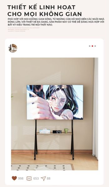 Giá Treo Tivi Khung Sắt Mặt Gỗ - GM189