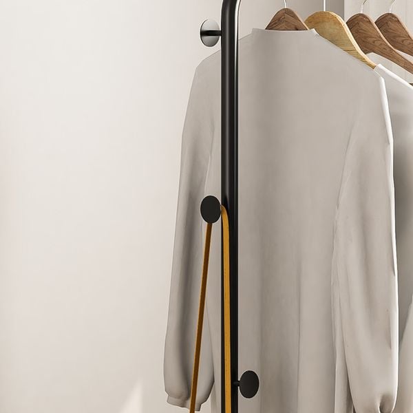 Cây treo quần áo uốn khung đen đế gỗ trắng hiện đại - GM91
