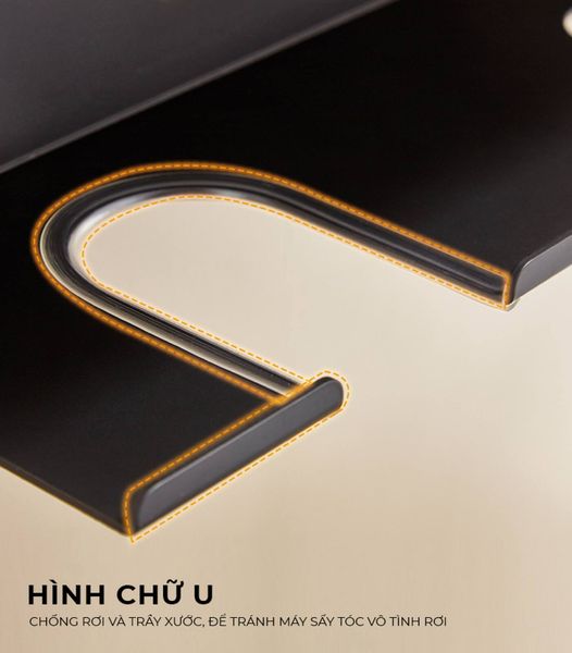 Kệ nhà tắm kim loại kết hợp gỗ vân sồi - GM197