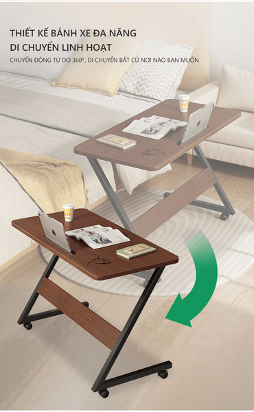 Bàn Làm Việc, Bàn Học Chân Chữ Z GAPI - GM75 (Có bánh xe)