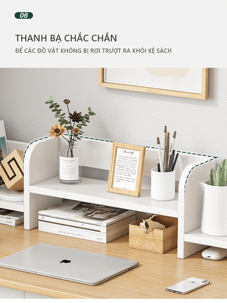 Kệ Sách Gỗ Để Bàn Gỗ MDF Thông Minh Nhỏ Gọn, Hiện Đại GAPI - GP261