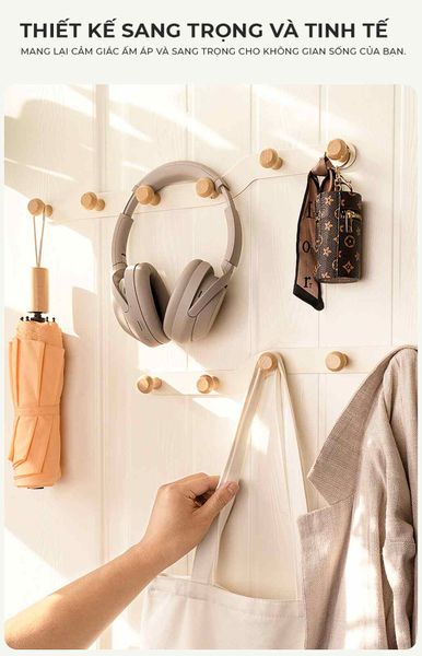 [Giảm giá 60%] Móc Treo Quần Áo Tường Nút Gỗ Tròn - GM180
