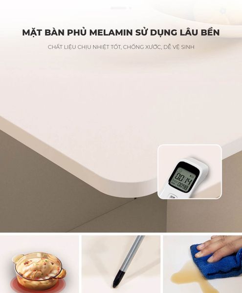 Bàn Ăn Thông Minh Gấp Gọn Full Trắng Tinh Tế - GM202