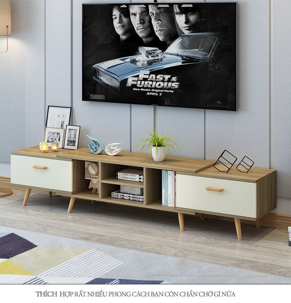 [Giảm giá 60%] Kệ Tivi GAPI Có Thể Thay Đổi Kích Thước Màu Gỗ Phối Trắng - GP83