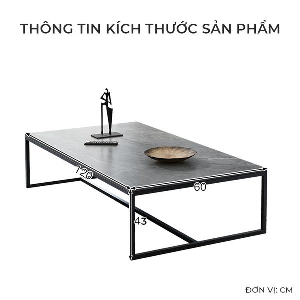 Bàn Trà Phòng Khách Vân Đá Phong Cách Bắc Âu - GM150