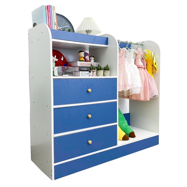 [Giảm giá 60%] Tủ Đồ Cho Trẻ Em GAPI Blue Sheft Màu Xanh Phối Trắng - GP128