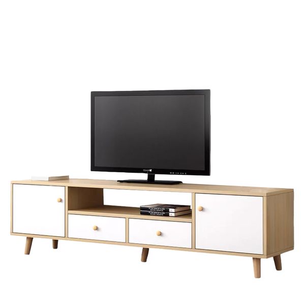 Kệ Tivi Phòng Khách GAPI 4 Ngăn Tủ Màu Gỗ Phối Trắng - GP122