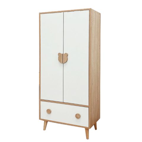 Tủ Quần Áo Trẻ Em GAPI Màu Gỗ Cánh Trắng - GP123