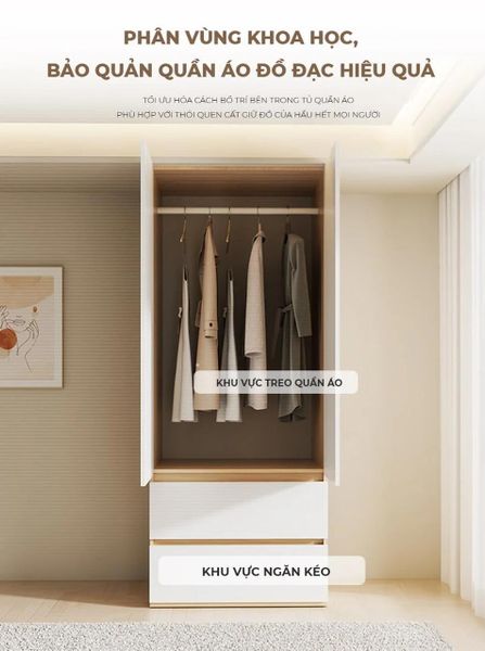 Tủ Quần Áo Đơn Nhỏ Gọn Tiện Lợi - GP345