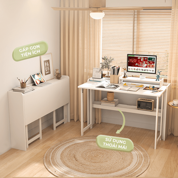 Bàn Làm Việc Gấp Gọn Thông Minh Đa Năng, Hiện Đại GAPI - GP309