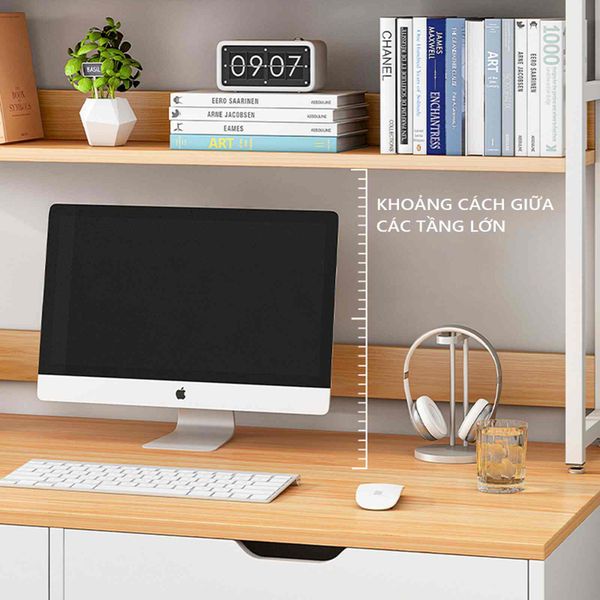 Kệ Sách Để Bàn Trắng Vân Gỗ - GM118