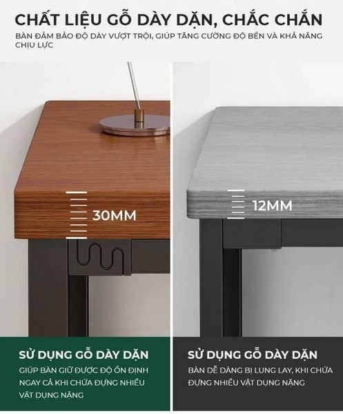 Combo Bàn Kết Hợp Tủ Hồ Sơ Khung Sắt Đen Mặt Gỗ - GM190