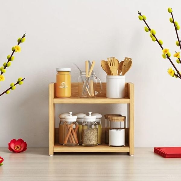 Kệ Đựng Gia Vị Gỗ MDF 2 Tầng Đa Năng - Nội Thất IGA - GA18