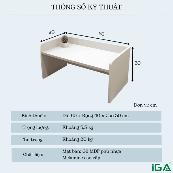 Bàn Ngồi Bệt Gọn Nhẹ Có Ngăn Kéo Đa Năng - Nội Thất IGA - GA15