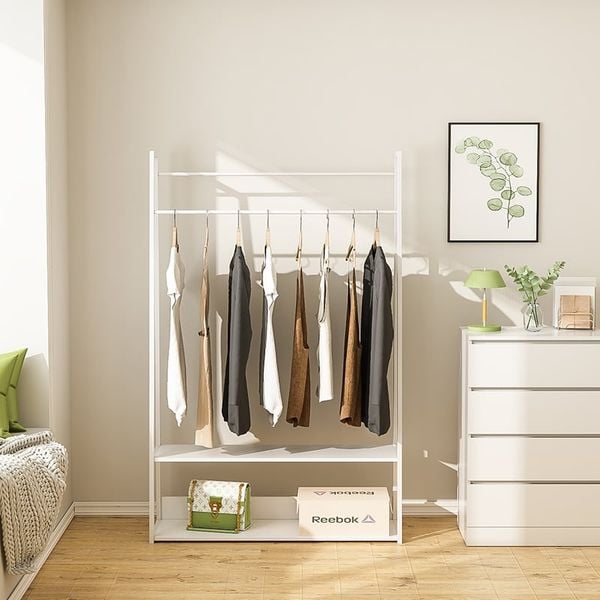 Giá Treo Quần Áo Gỗ MDF 2 Tầng 15 Ly Đơn Giản, Hiện Đại GAPI - GM122