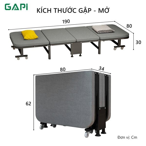 SOFA Giường Ghế Gấp Văn Phòng Tiện Lợi, Đa Năng - GM64