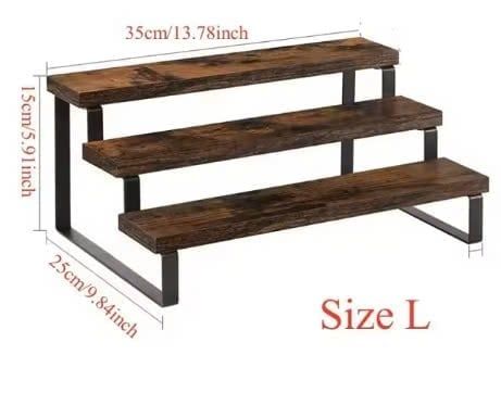 Kệ décor mô hình màu gỗ cháy khung - GM214