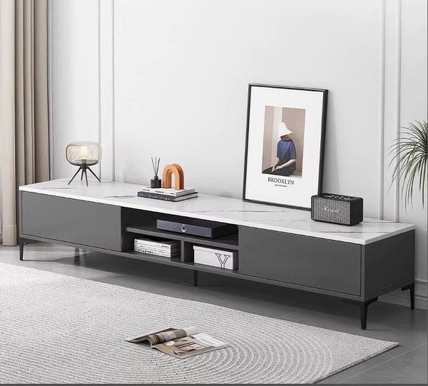 Kệ Tivi Mặt Vân Đá Sang Trọng, Có Ngăn Lưu Trữ Mở Tiện Dụng - Nội Thất IGA - GP297