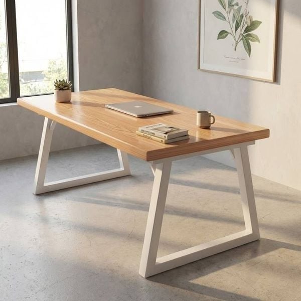 Bàn Văn Phòng Khung Sắt Sơn Tĩnh Điện Mặt Gỗ Công Nghiệp Chống Xước - Nội Thất IGA GM121