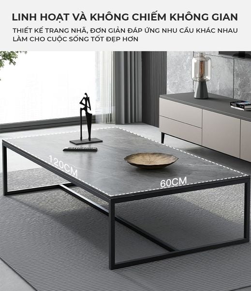 Bàn Trà Phòng Khách Vân Đá Phong Cách Bắc Âu - GM150