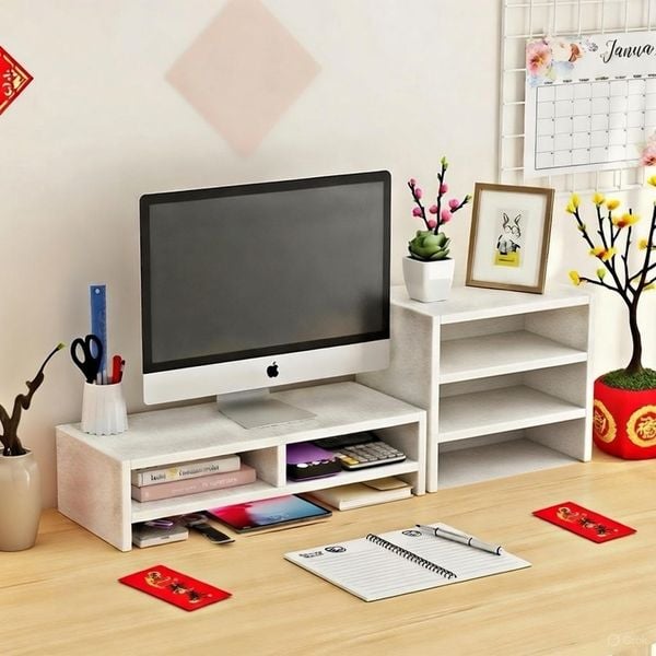 Kệ Máy Tính Bảo Vệ Cột Sống, Có Ngăn Lưu Trữ Tiện Dụng - Nội Thất IGA - GP184