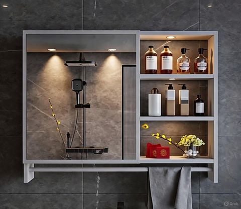 Tủ Kệ Phòng Tắm Full Trắng - GM207A.11