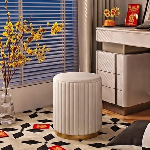 Ghế đôn trang điểm màu trắng - GC45