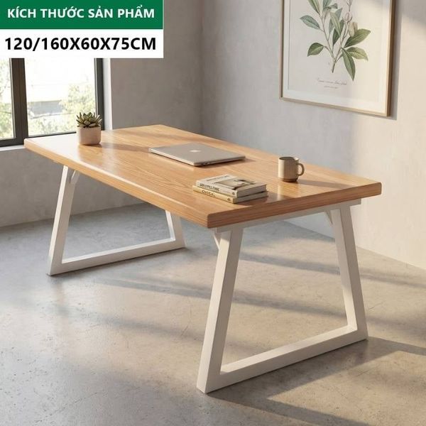Bàn Văn Phòng Khung Sắt Sơn Tĩnh Điện Mặt Gỗ Công Nghiệp Chống Xước - Nội Thất IGA GM121